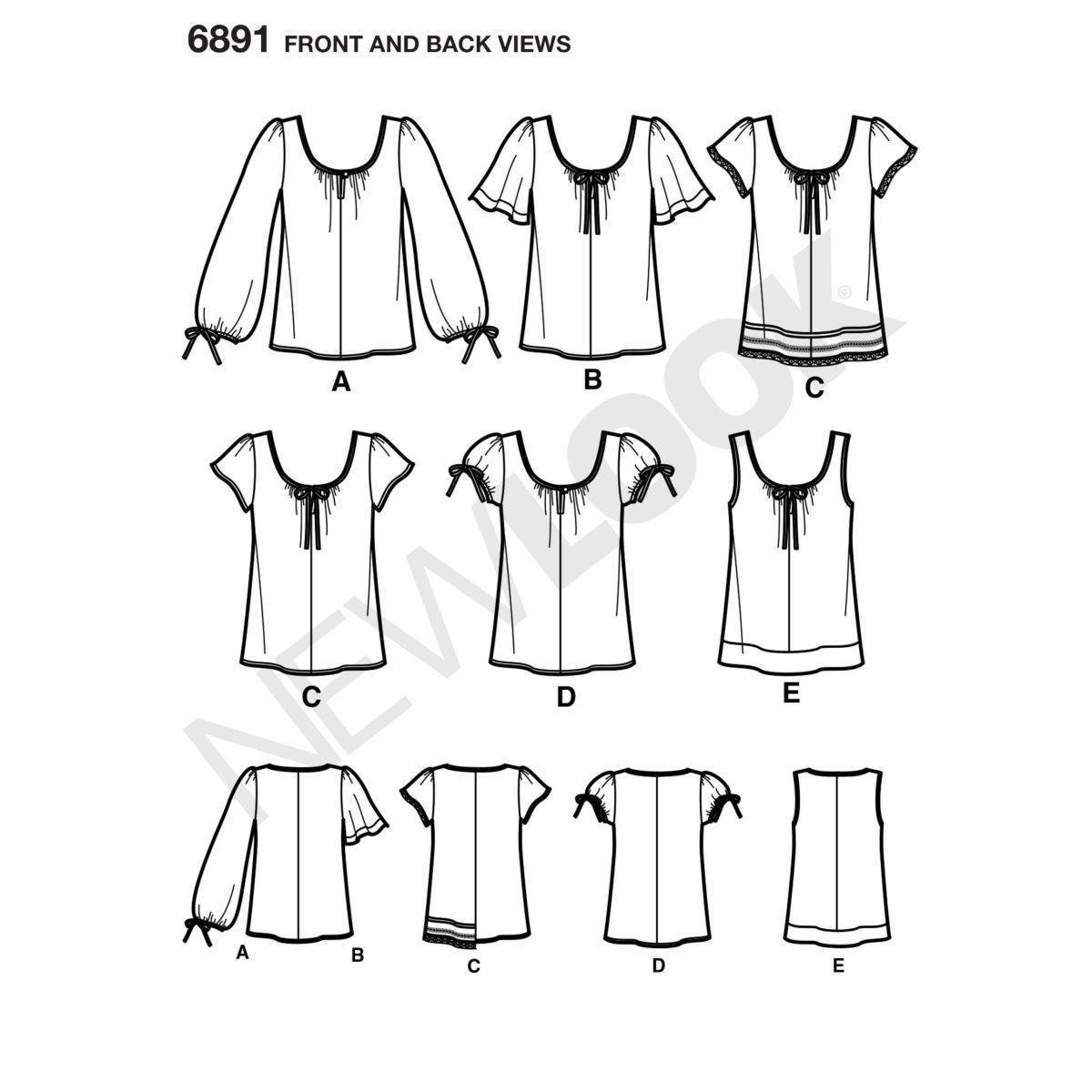 New Look Sewing Pattern N6891 Misses' Tops