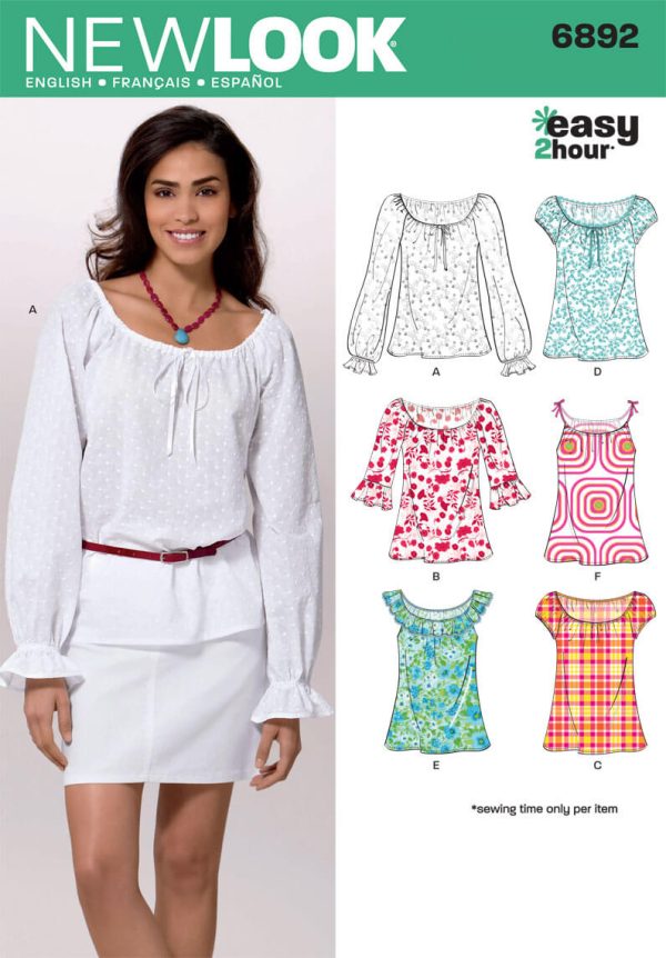 New Look Sewing Pattern N6892 Misses' Tops