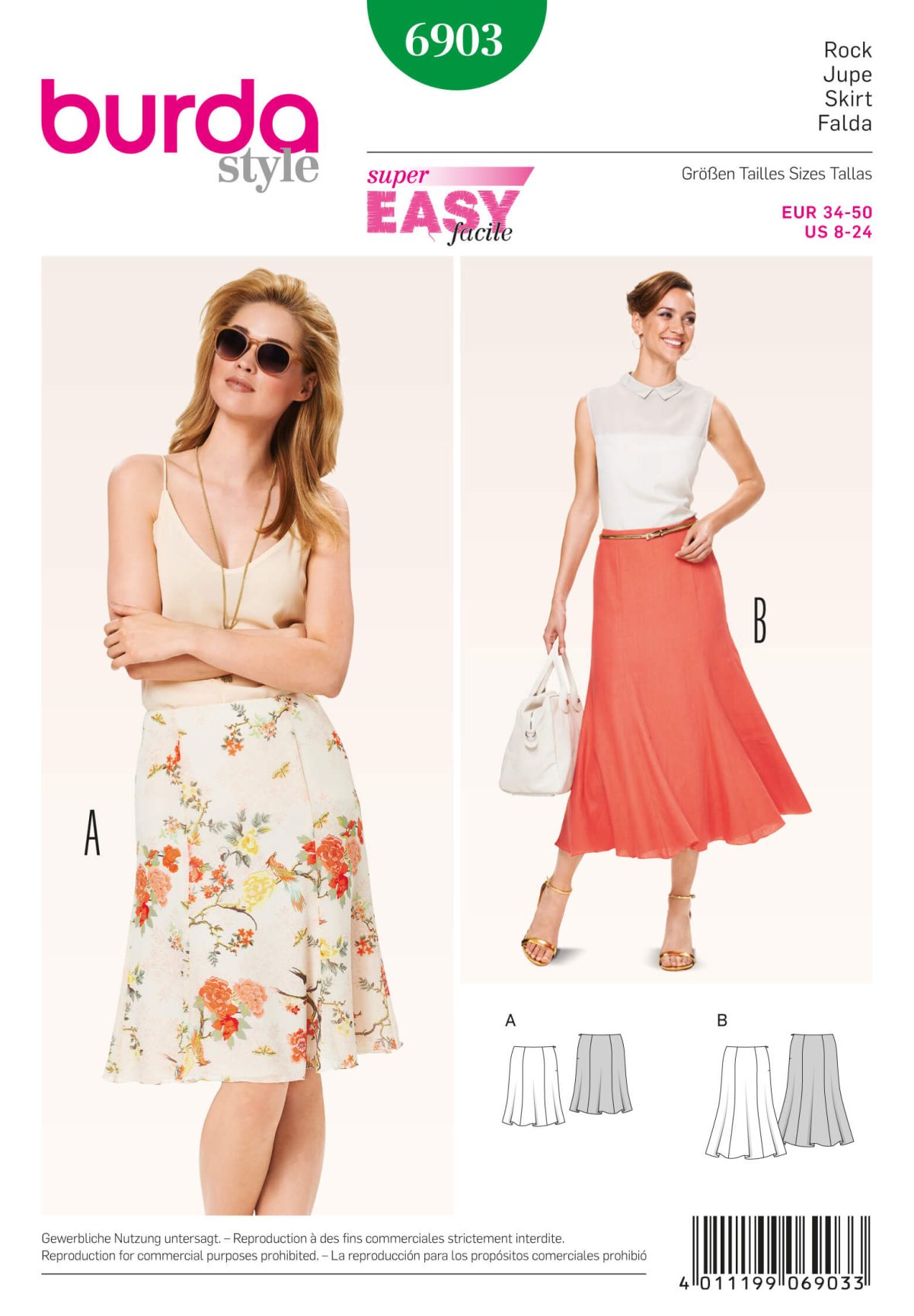 Burda B6903 Burda Style Skirts Sewing Pattern