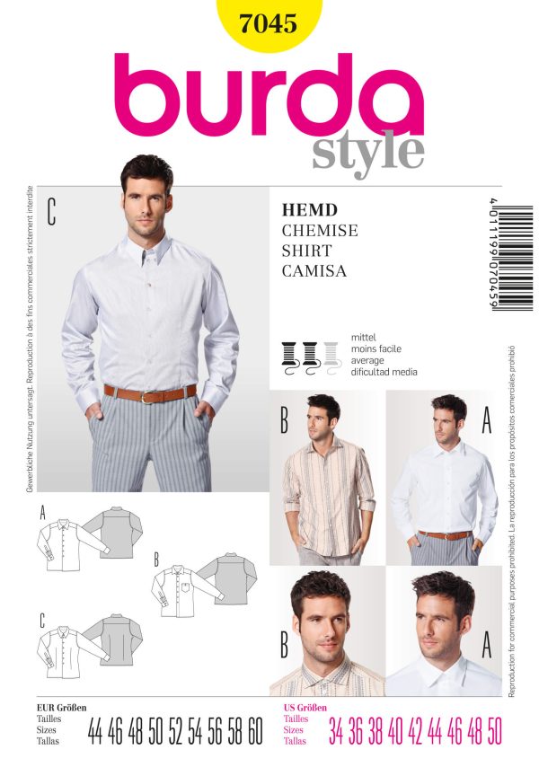 Burda Style B7045 Shirt Sewing Pattern