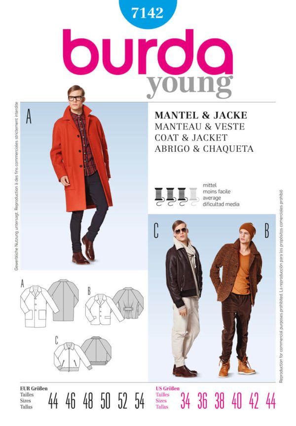 Burda B7142 Coat &Jacket Sewing Pattern