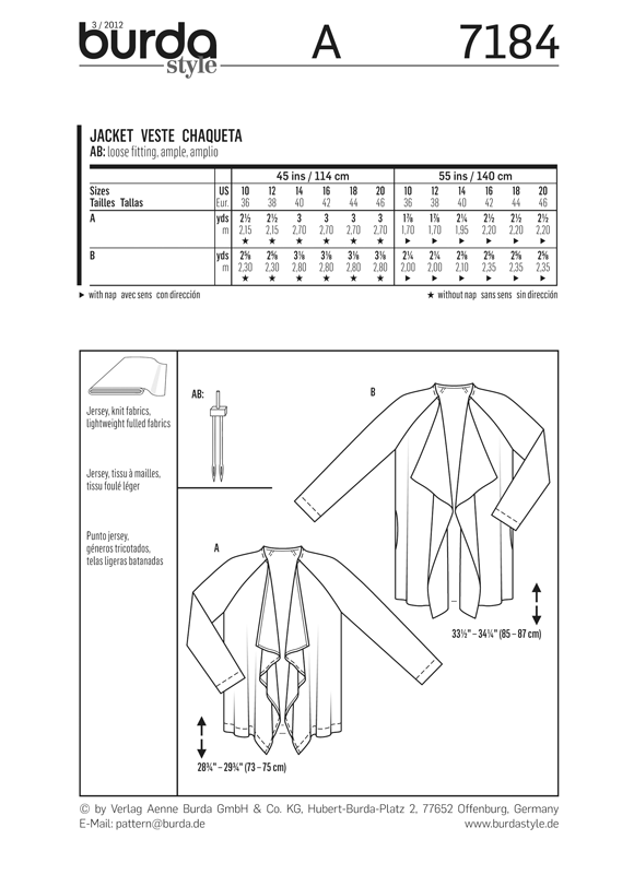 Burda Style B7184 Blouse Sewing Pattern