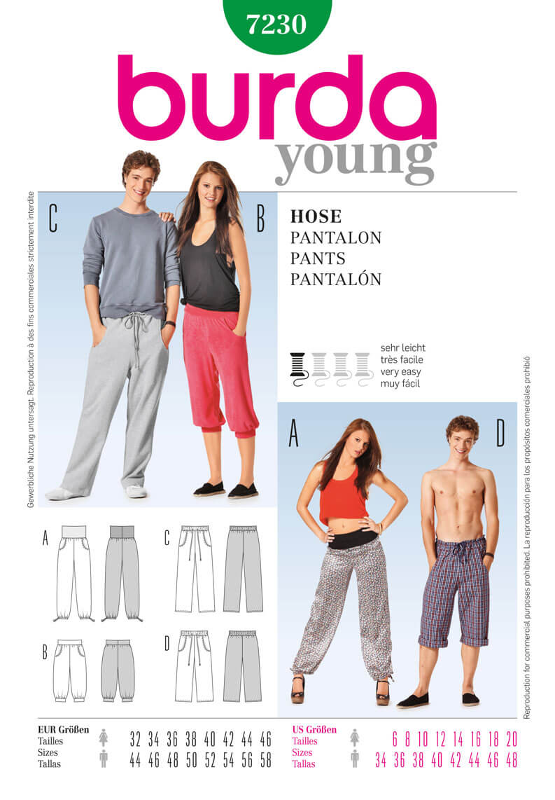 Burda Style B7230 Trousers Sewing Pattern