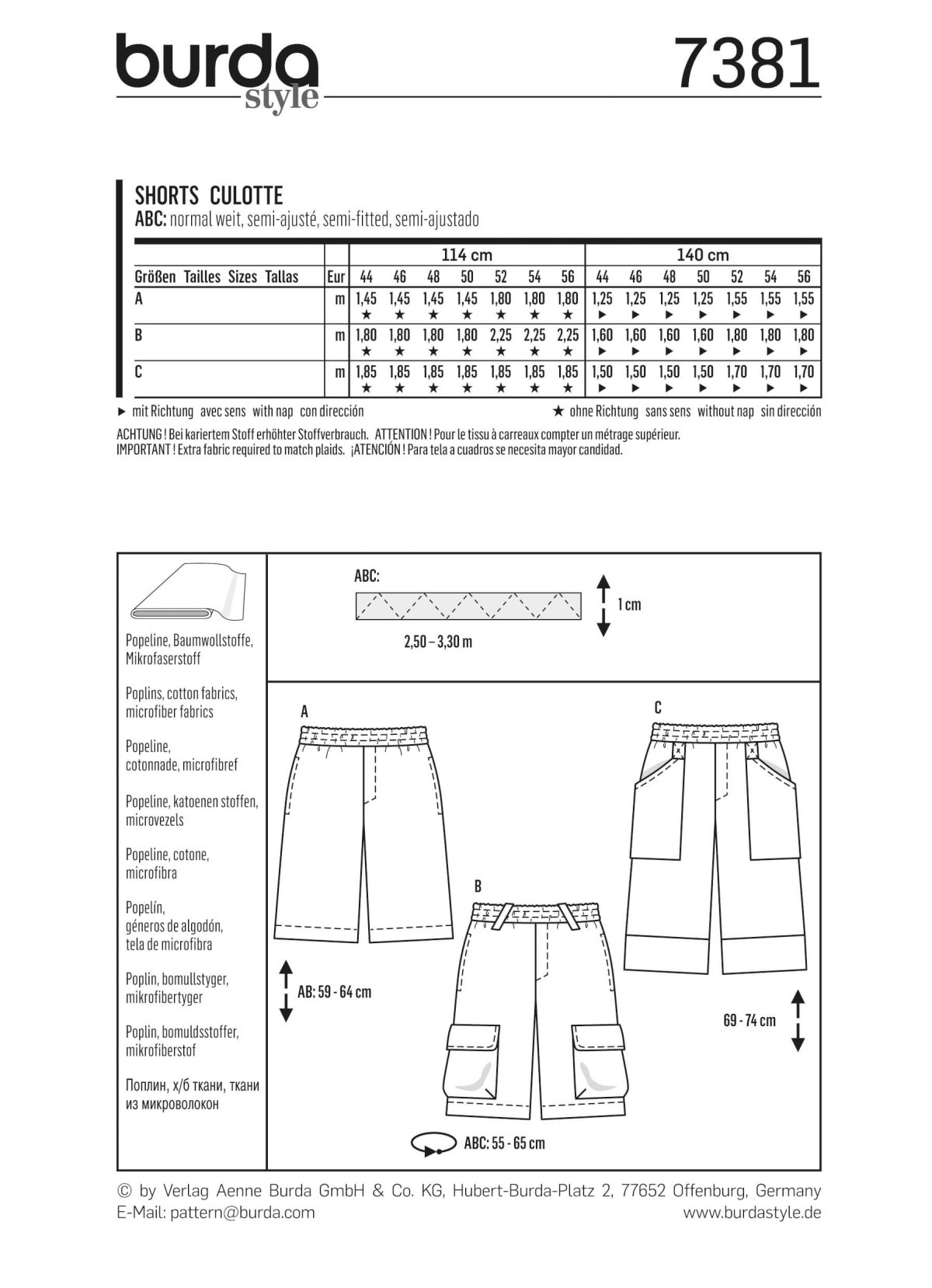 Burda B7381 Burda Style, Shorts