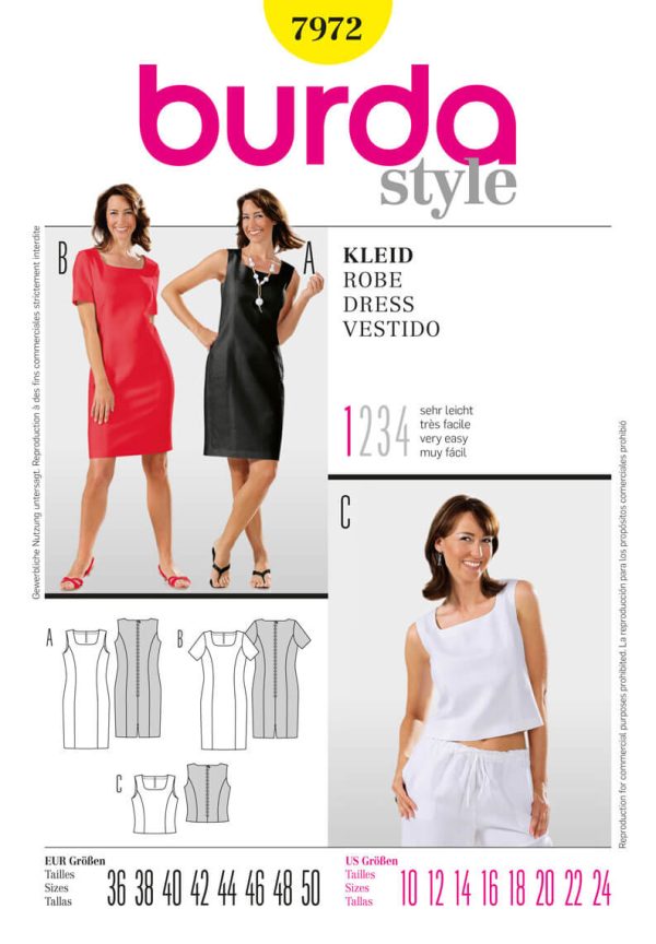 Burda B7972 Dress Sewing Pattern