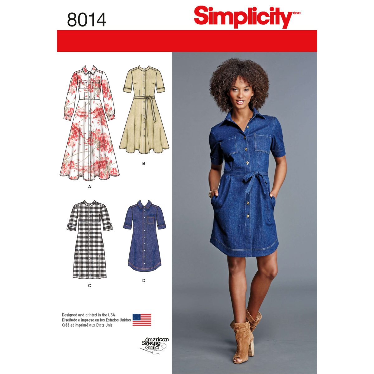 Simplicity Sewing Pattern 8014 Misses' Shirt Dress