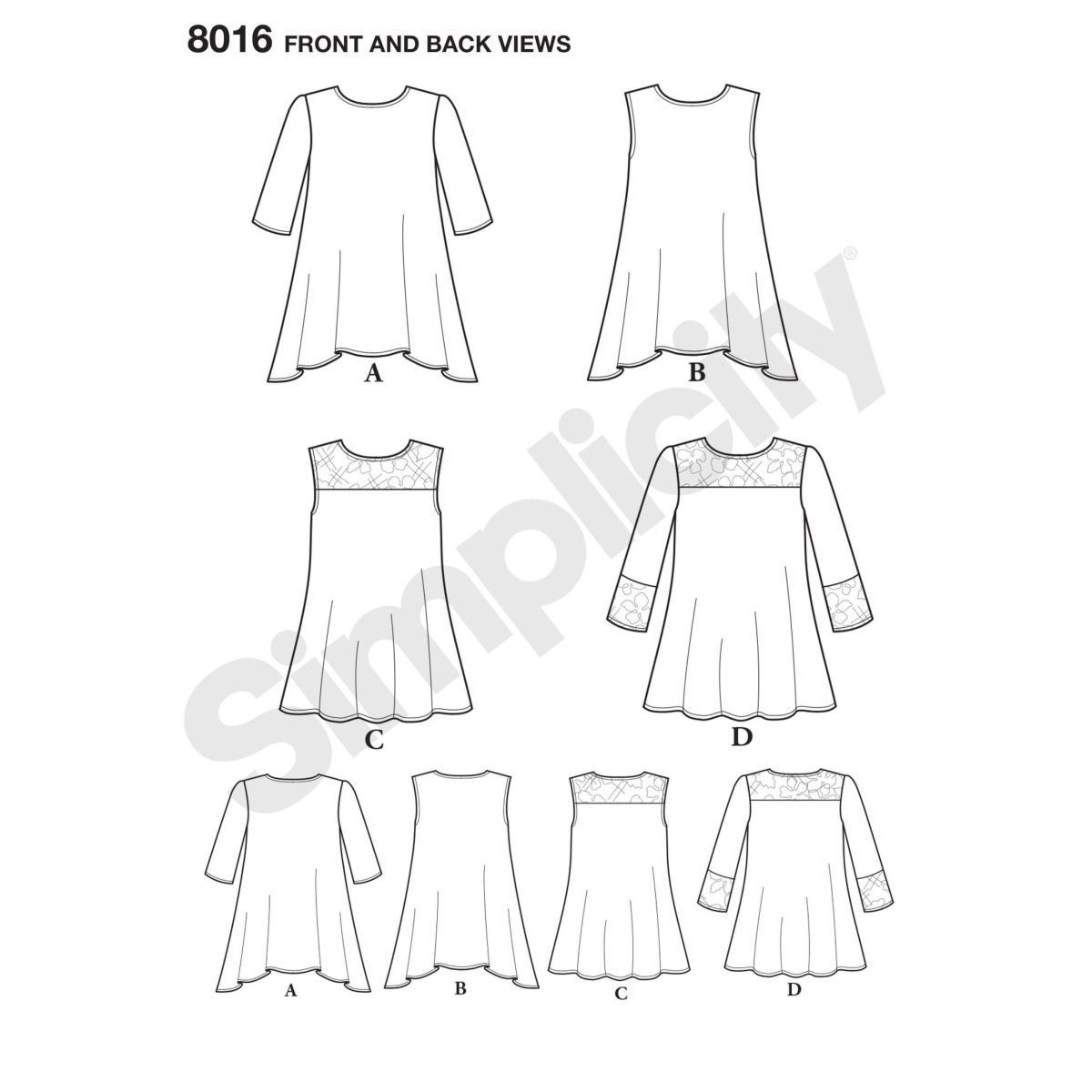 Simplicity Sewing 8016 Misses' Knit Tops with Lace Variations