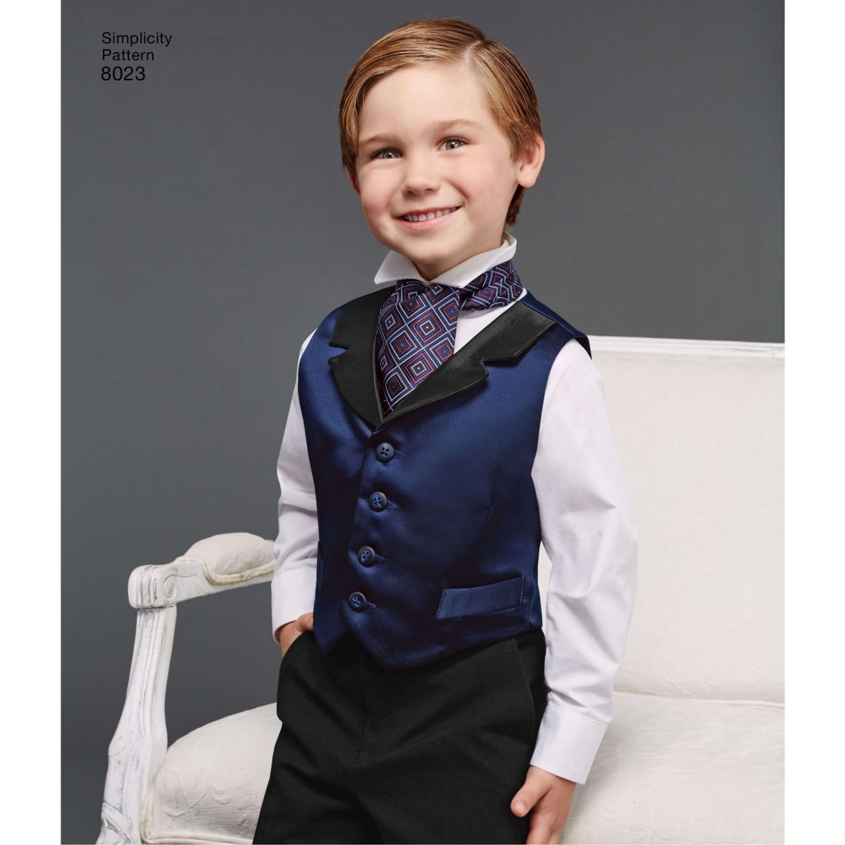 Simplicity Sewing Pattern 8023 Boys' and Men's Vest, Bow-tie, Cummerbund and Ascot