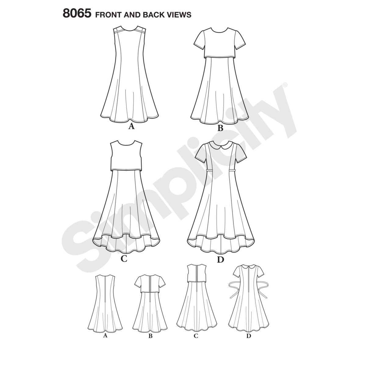 Simplicity Sewing Pattern 8065 Girls' and Girls' Plus Dress or Popover Dress