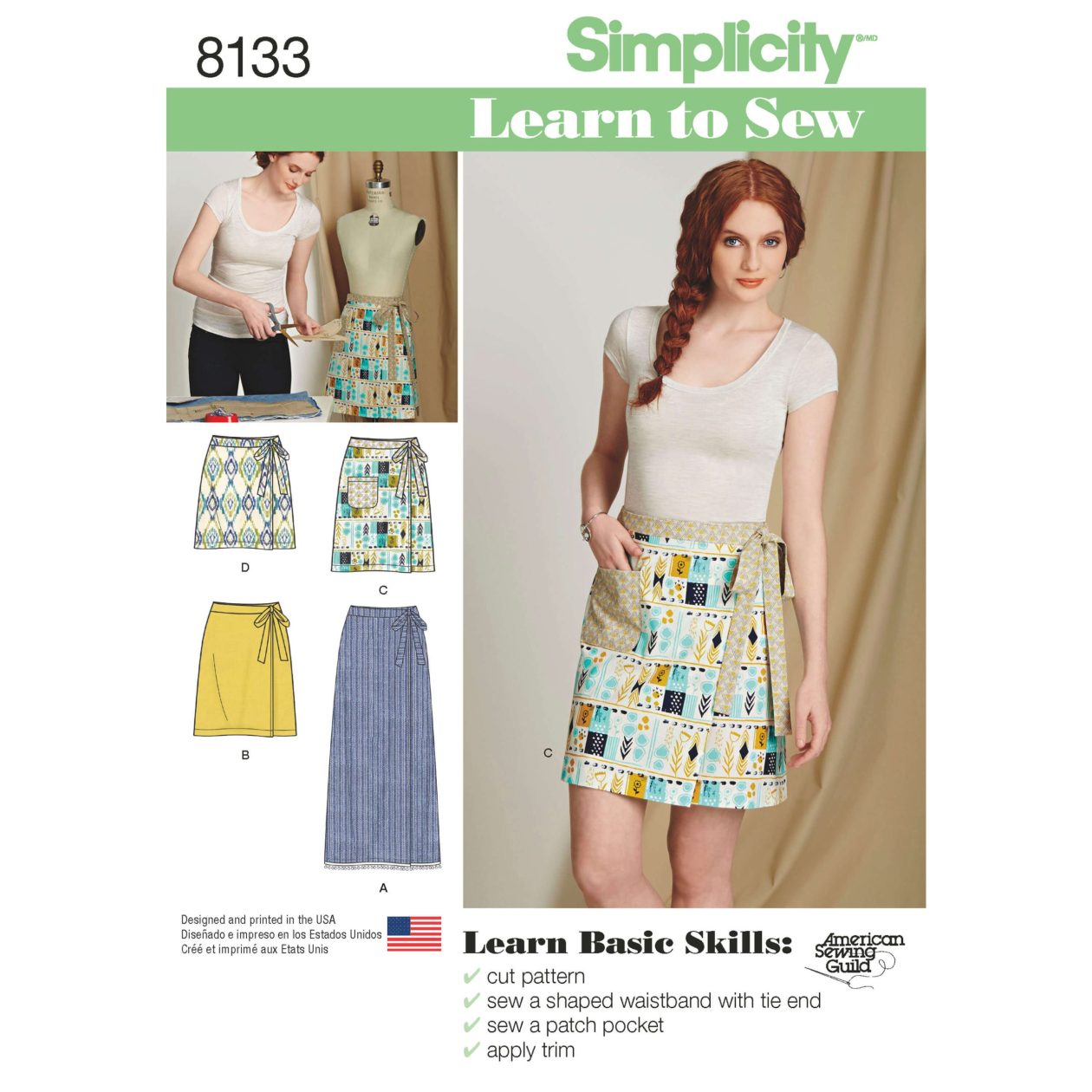 Simplicity Pattern 8133 Misses' Learn to Sew Wrap Skirts Sewdirect