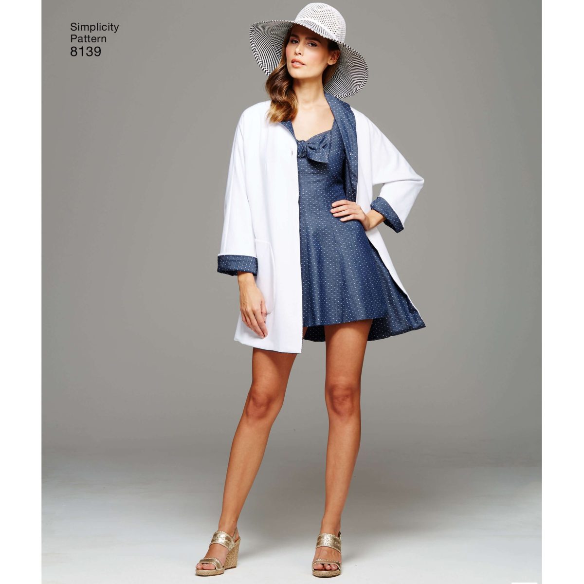 Simplicity Pattern 8139 Misses' Vintage Bathing Dress and Beach Coat