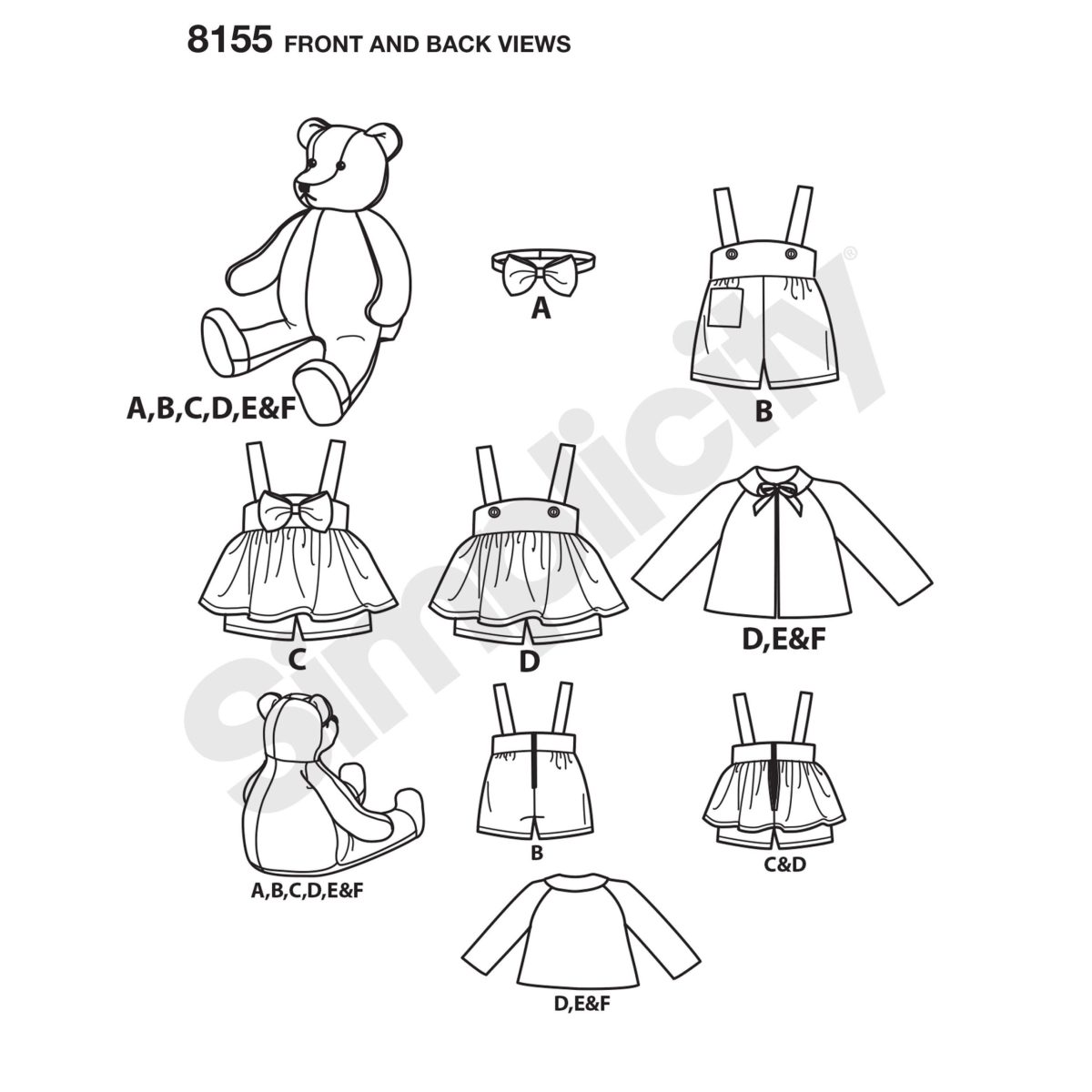 Simplicity Teddy Sewing Pattern, 8155