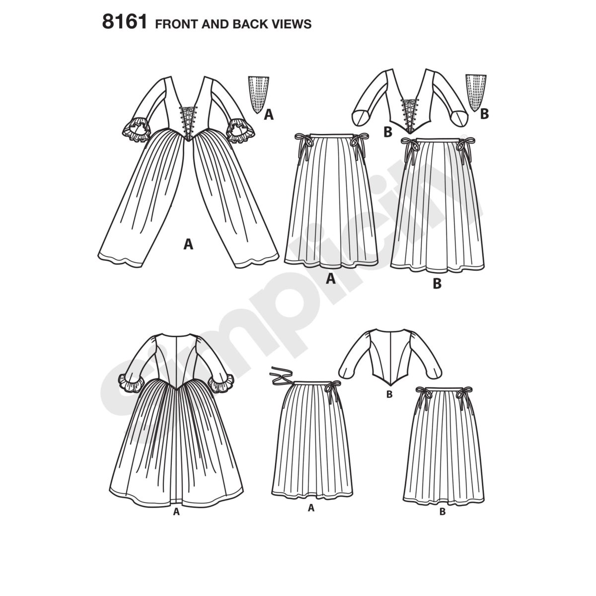 Simplicity Pattern 8161 Misses' 18th Century Costumes