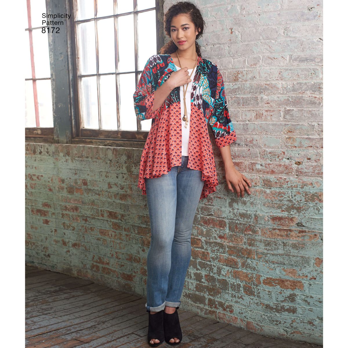 S8172 Misses' Kimono-Inspired Robe Jackets with Length, Fabric and Trim Variations