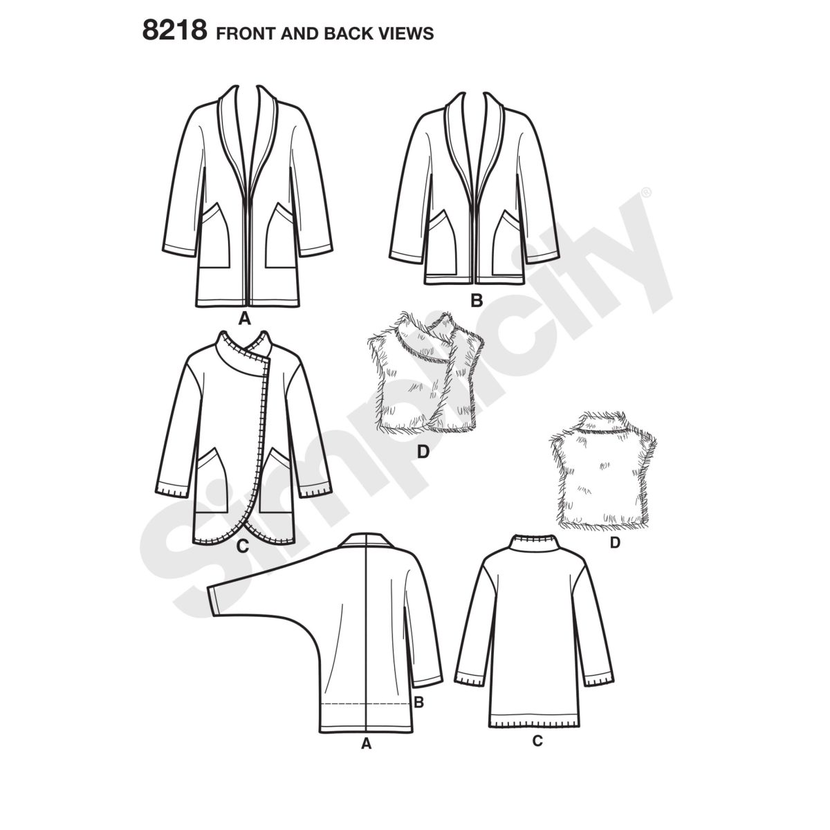 Simplicity Pattern 8218 Misses' Easy-to-Sew Jackets and Vest