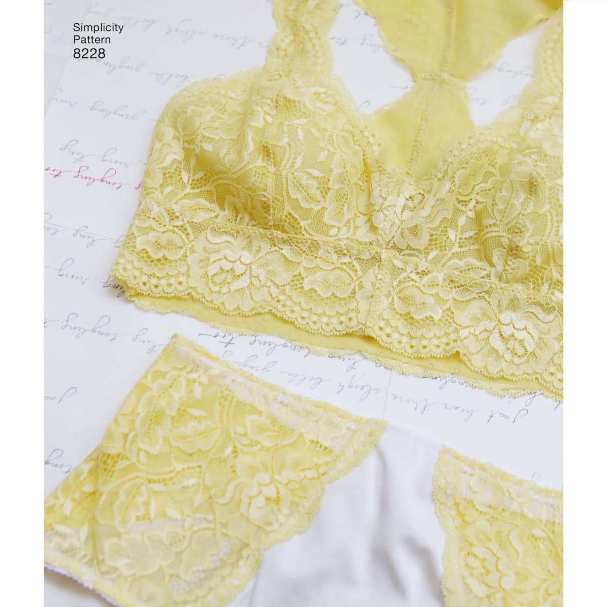 Simplicity Pattern 8228 Misses' Soft Cup Bras and Panties