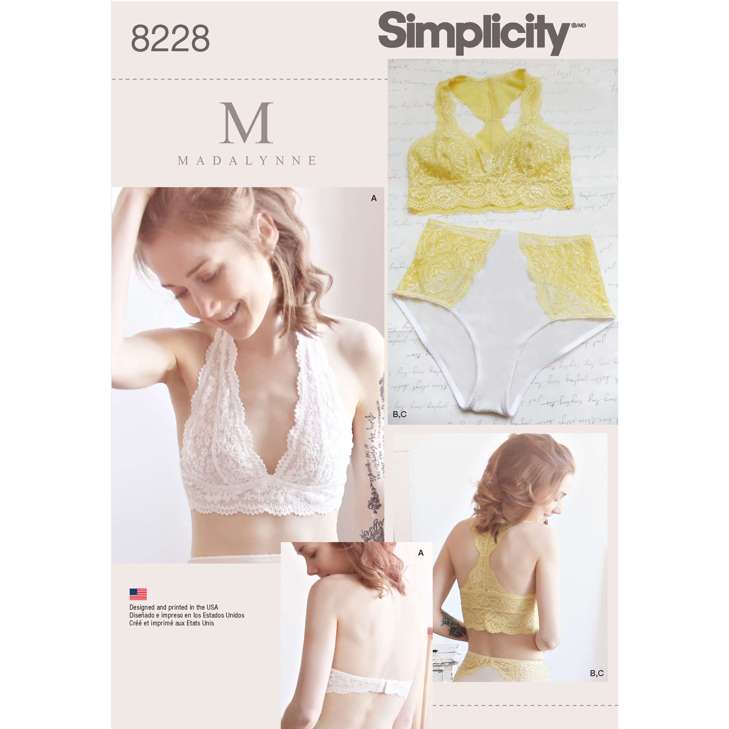 Simplicity Pattern 8228 Misses' Soft Cup Bras and Panties - Sewdirect