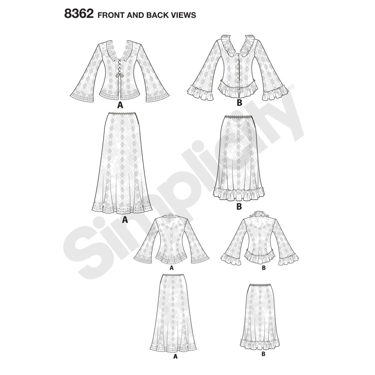 Simplicity Pattern 8361 Hats in Three Sizes: S (21"), M (22"), L (23")