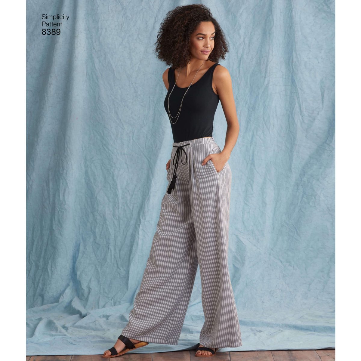 Simplicity Pattern 8389 Misses' Trousers with Length and Width Variations and Tie Belt