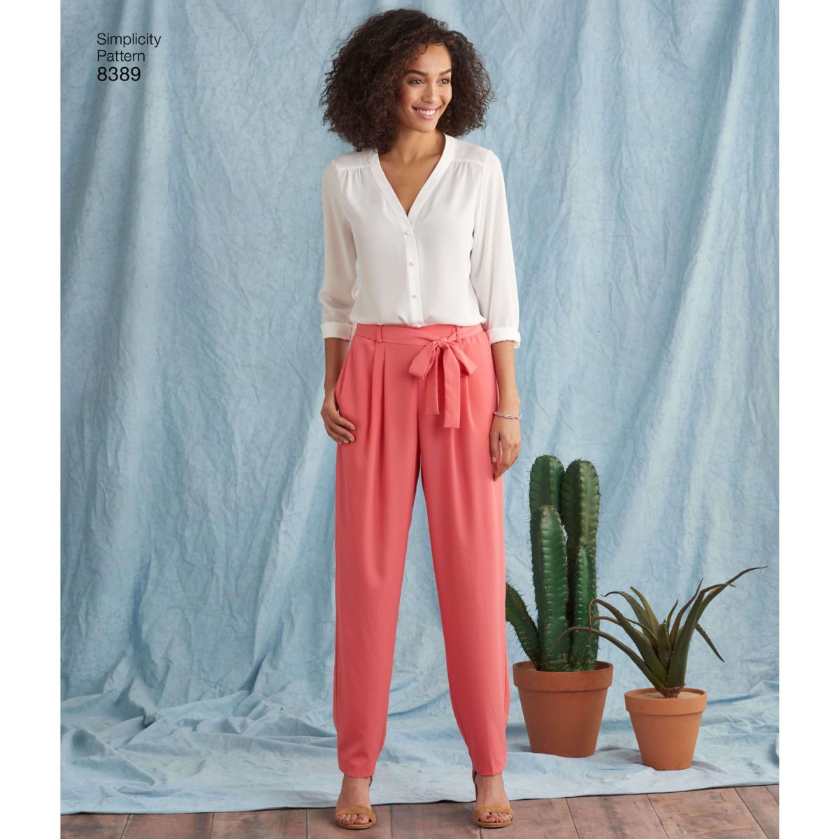 Simplicity Pattern 8389 Misses' Trousers with Length and Width Variations and Tie Belt