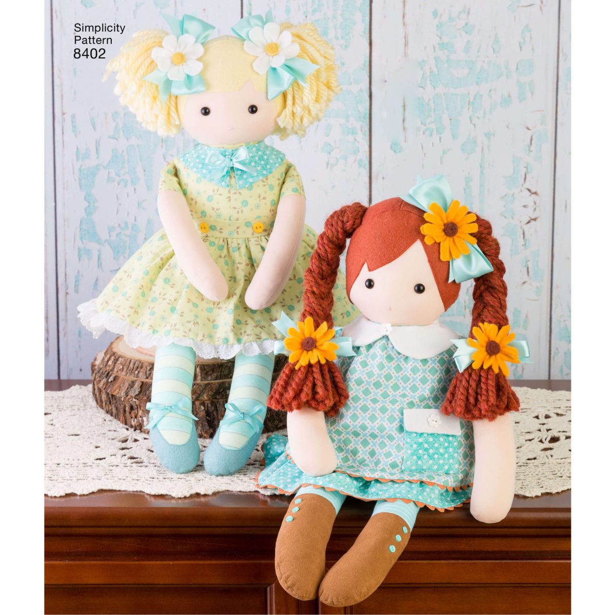 Simplicity Pattern 8402 23" Stuffed Dolls With Clothes