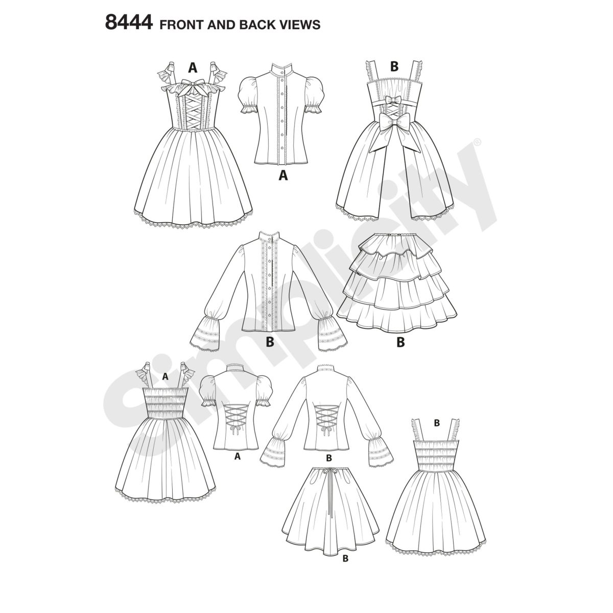 Simplicity Sewing Pattern 8444 Misses' Ruffled Dress Costume