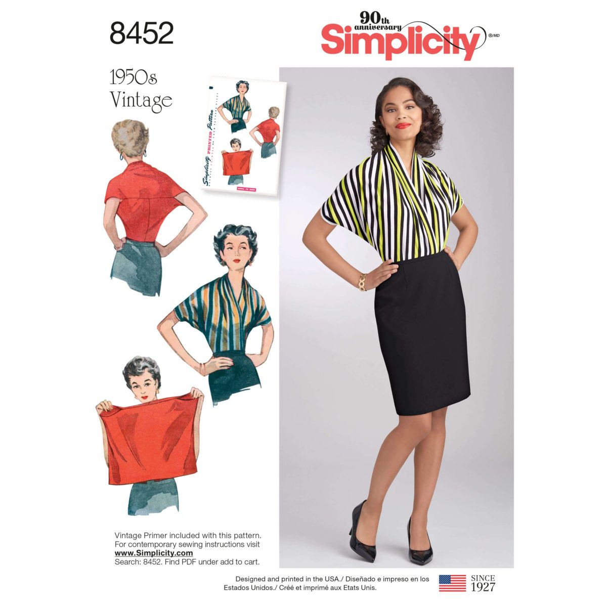 Simplicity Sewing Pattern 8452 Misses' Vintage Knit Blouse