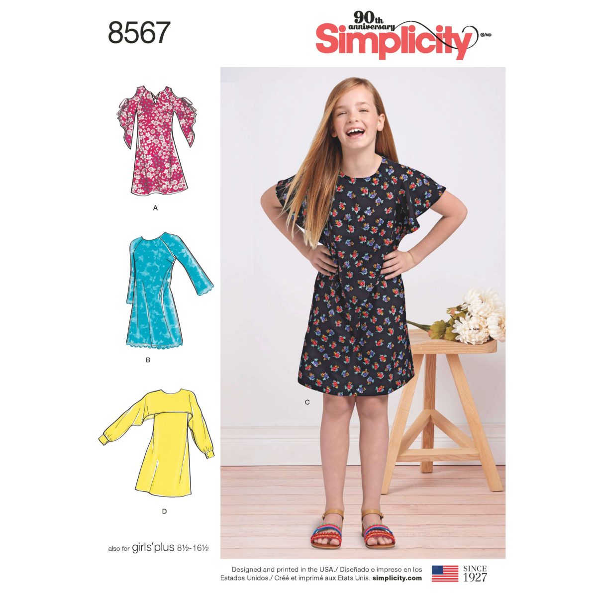 Simplicity Pattern 8567 Girls' and Girls' Plus Dress