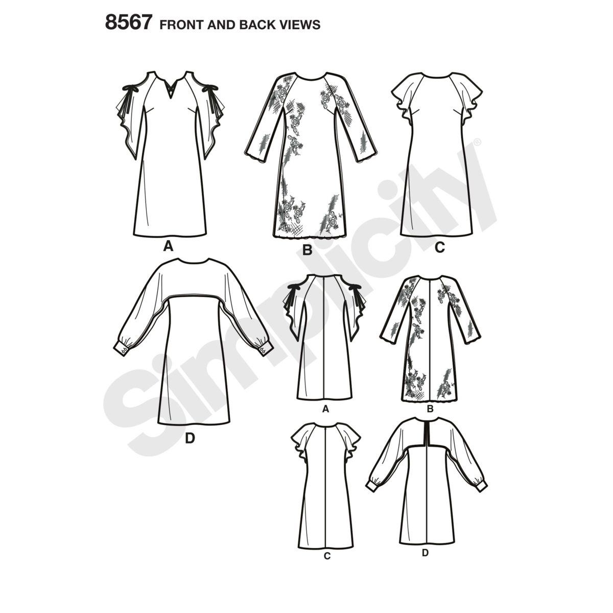 Simplicity Pattern 8567 Girls' and Girls' Plus Dress