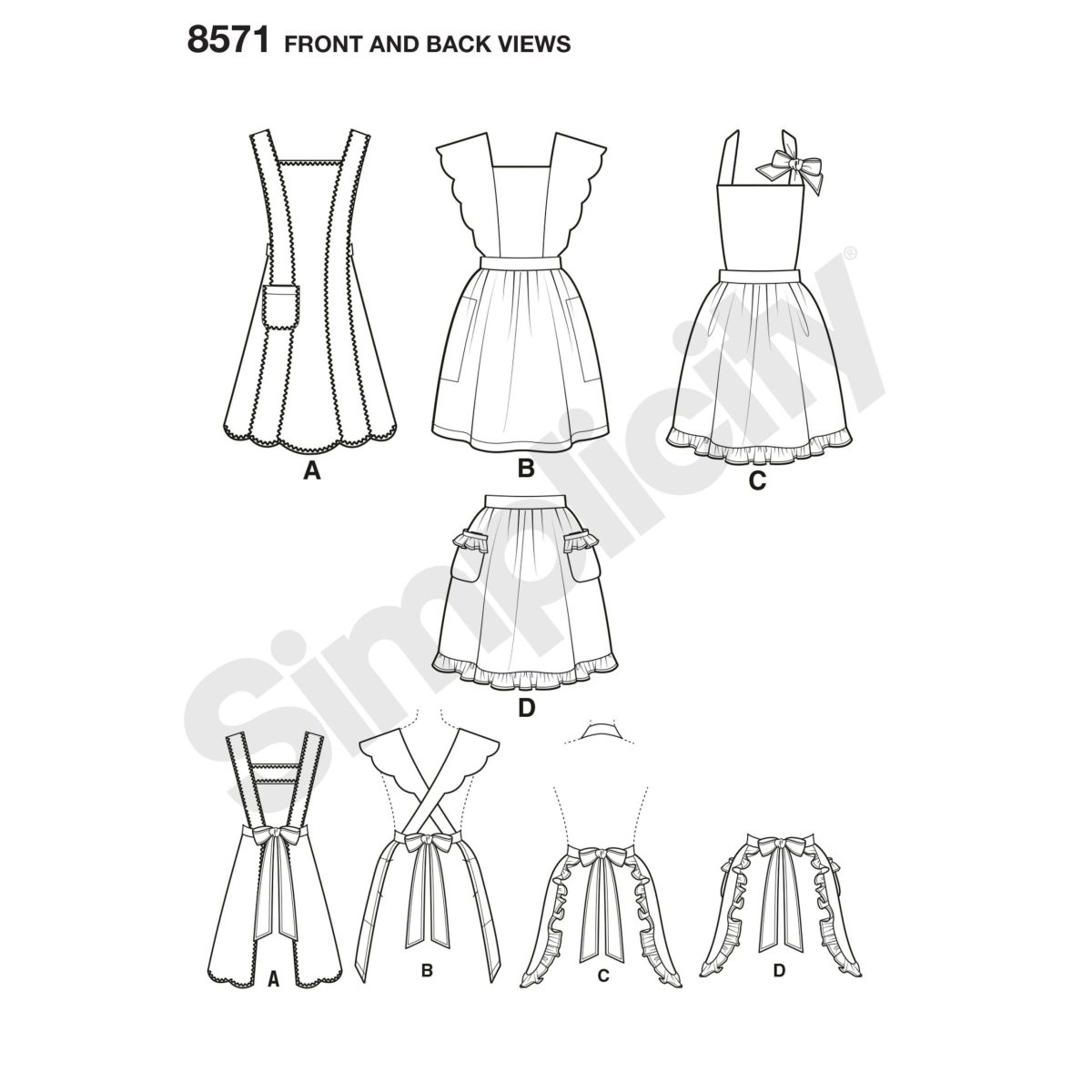 Simplicity Pattern 8571 Misses' Vintage Aprons