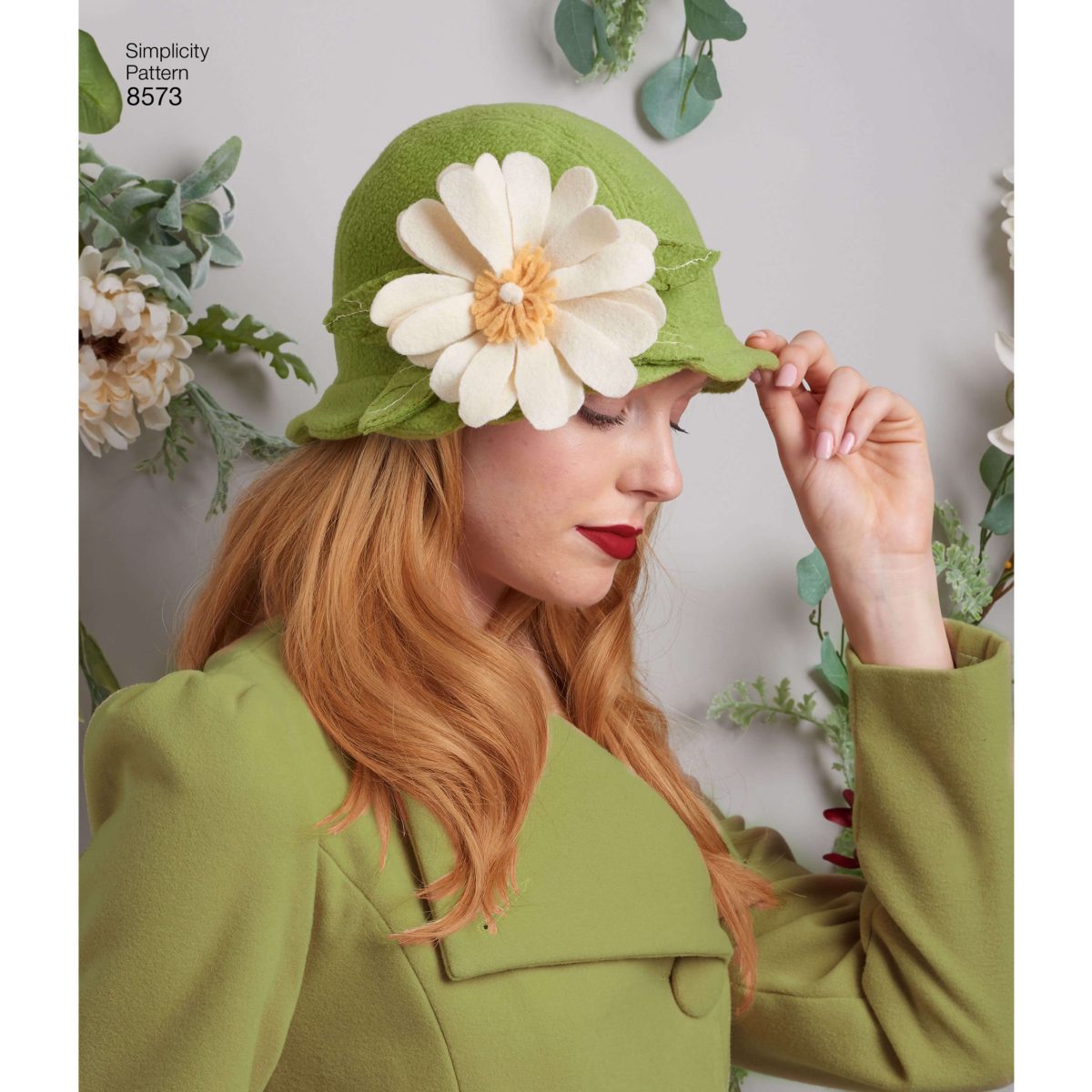 Simplicity Pattern 8573 Misses' Flapper Hats in Three Sizes