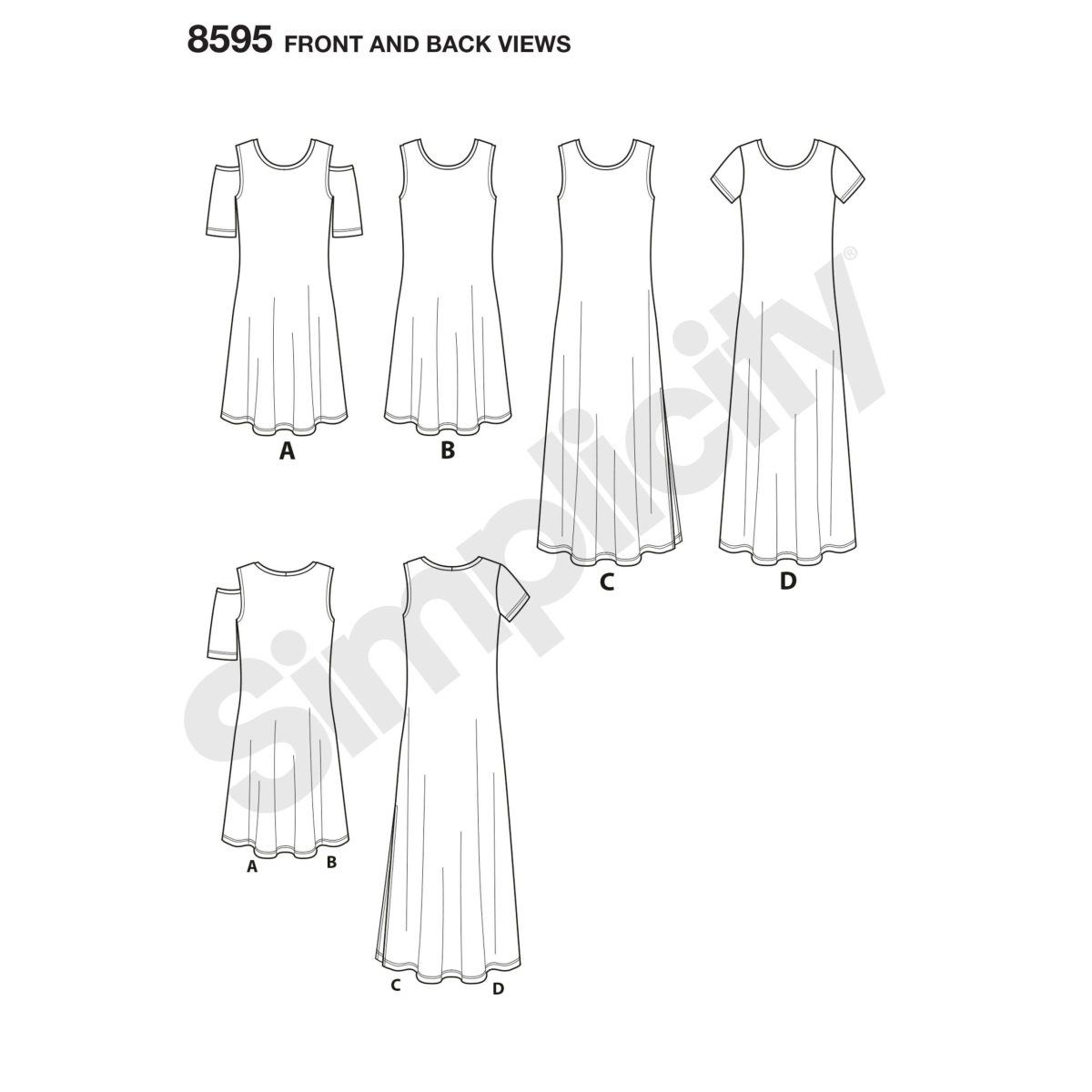 Simplicity Sewing Pattern 8595 Misses' Knit Dresses