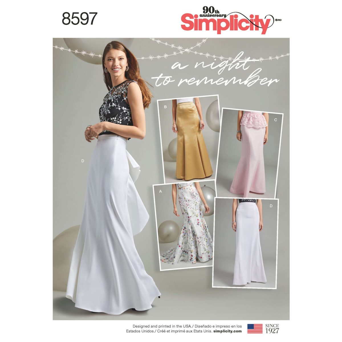 Simplicity Sewing Pattern 8597 Misses' and Women's Special Occasion Skirts