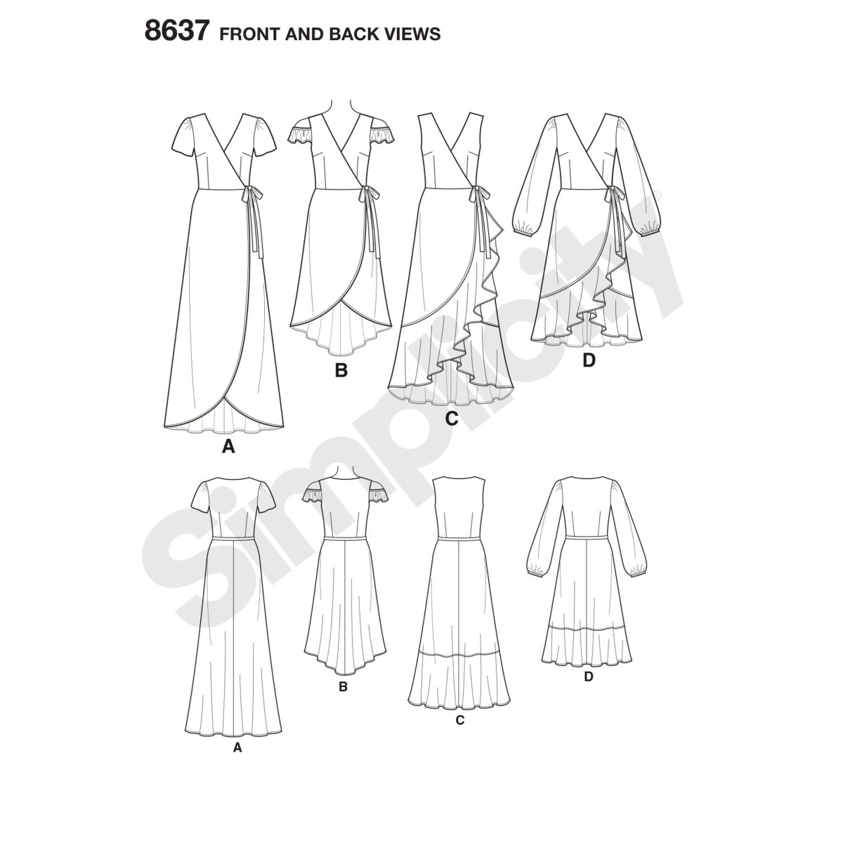 Simplicity Sewing Pattern 8637 Misses' Wrap Dress