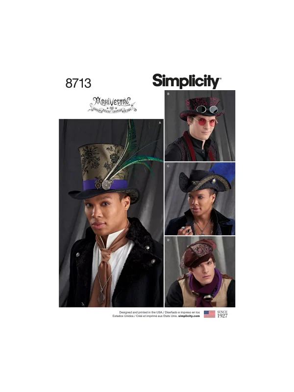 Simplicity Sewing Pattern 8713 Men's Hats in Three Sizes