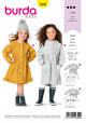Burda Style Pattern 9309 Children's Dresses, Buttons at Front, with Trim and Pocket Variations