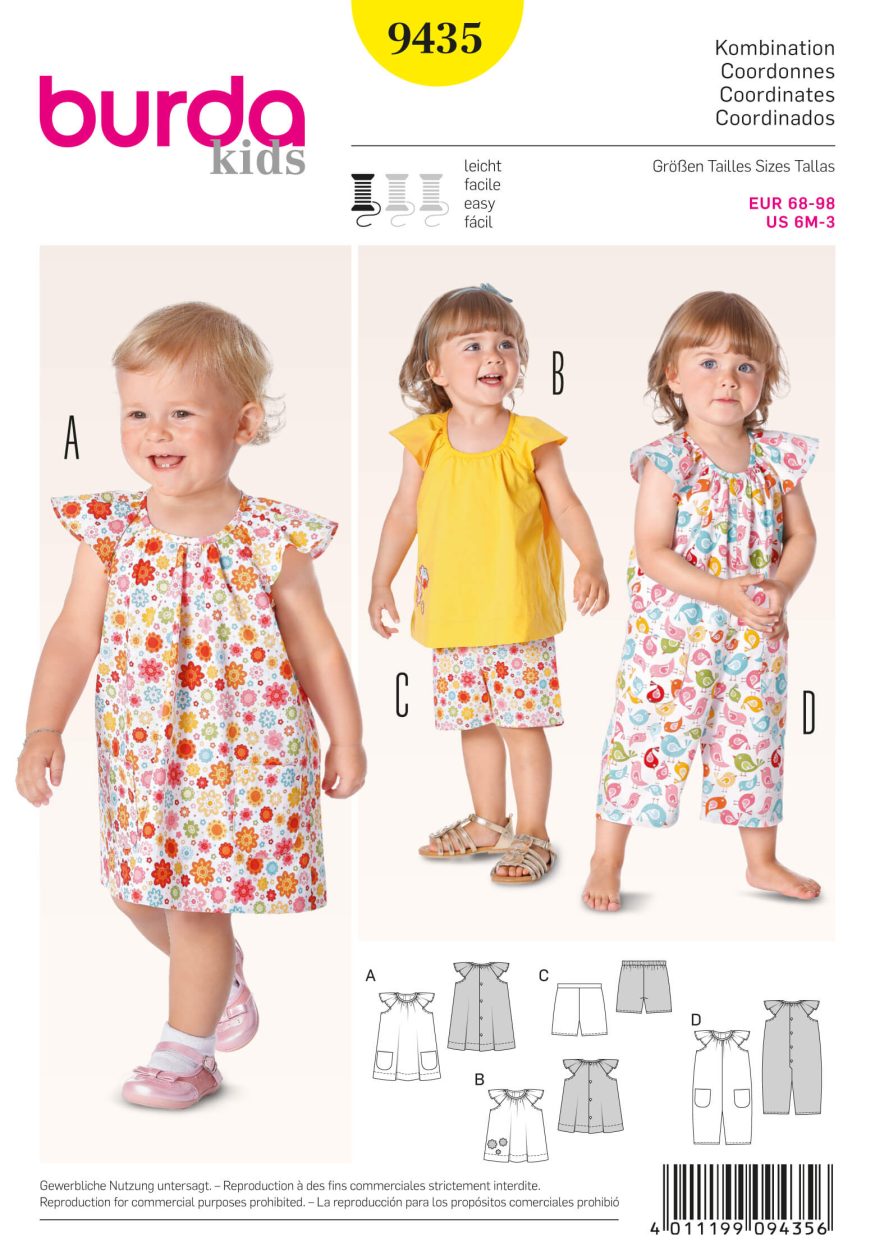 Burda B9435 Burda Style Baby Sewing Pattern