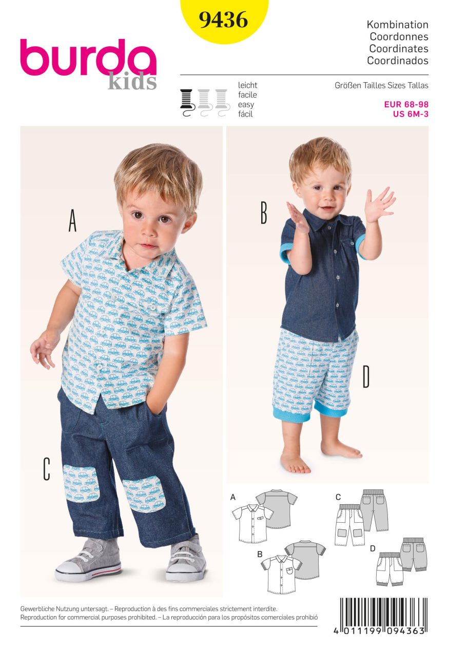 Burda B9436 Burda Style Baby Sewing Pattern