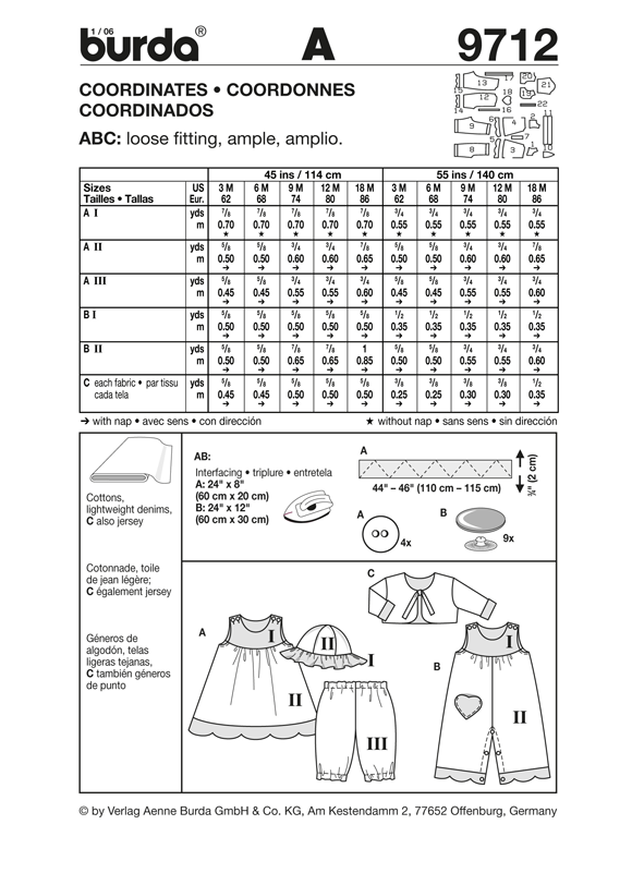 Burda B9712 Coordinates Sewing Pattern