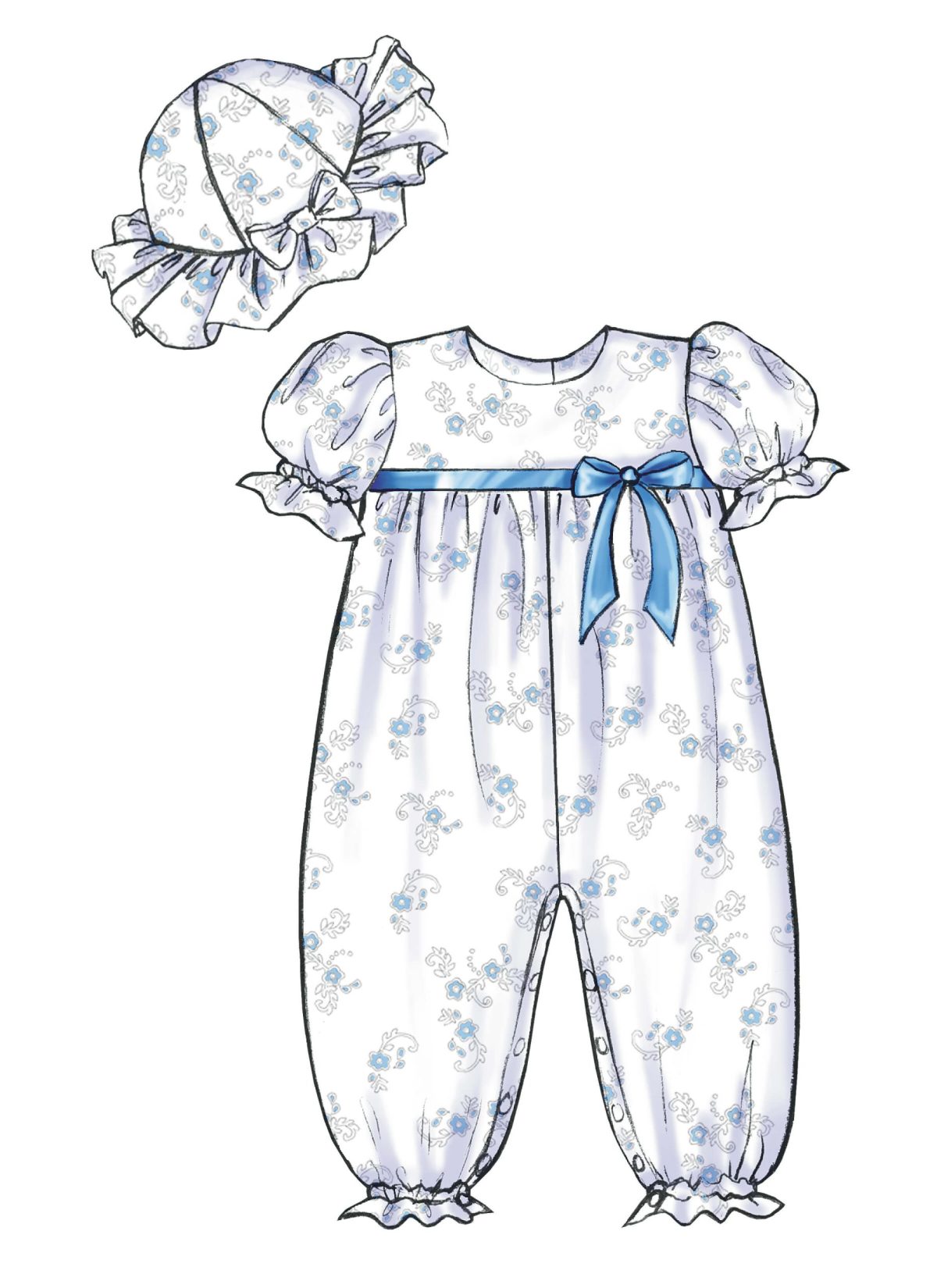 Butterick Sewing Pattern B4110 Infants' Dress, Panties, Jumpsuit and Hat