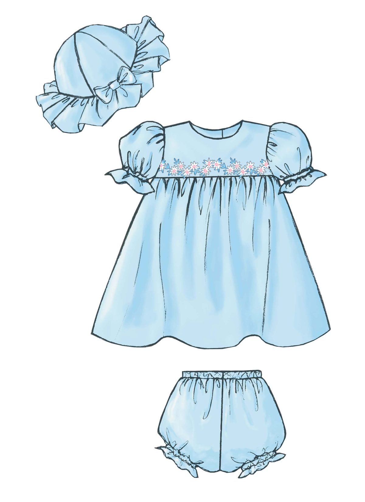 Butterick Sewing Pattern B4110 Infants' Dress, Panties, Jumpsuit and Hat