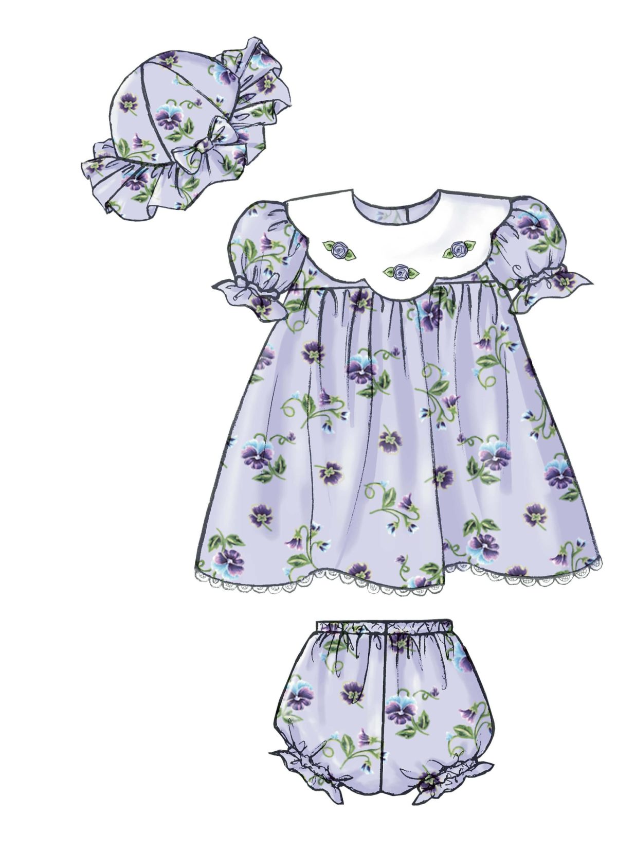 Butterick Sewing Pattern B4110 Infants' Dress, Panties, Jumpsuit and Hat