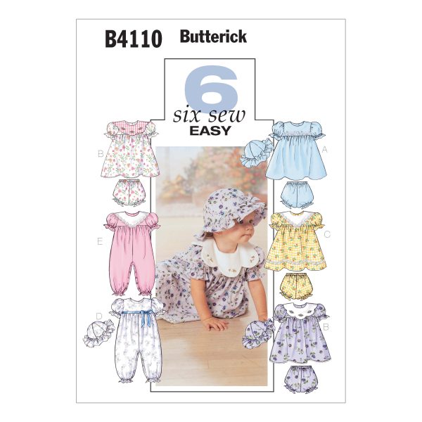 Butterick Sewing Pattern B4110 Infants' Dress, Panties, Jumpsuit and Hat