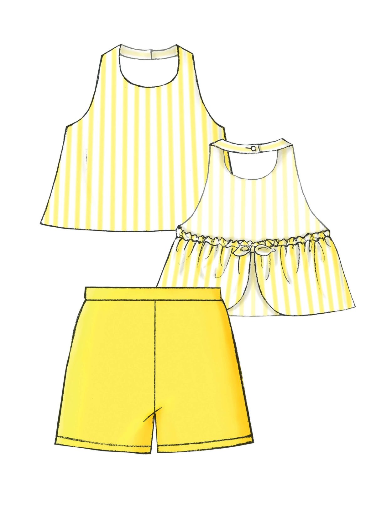 Butterick Sewing Pattern B4503 Children's/Girls' Top, Skort and Shorts