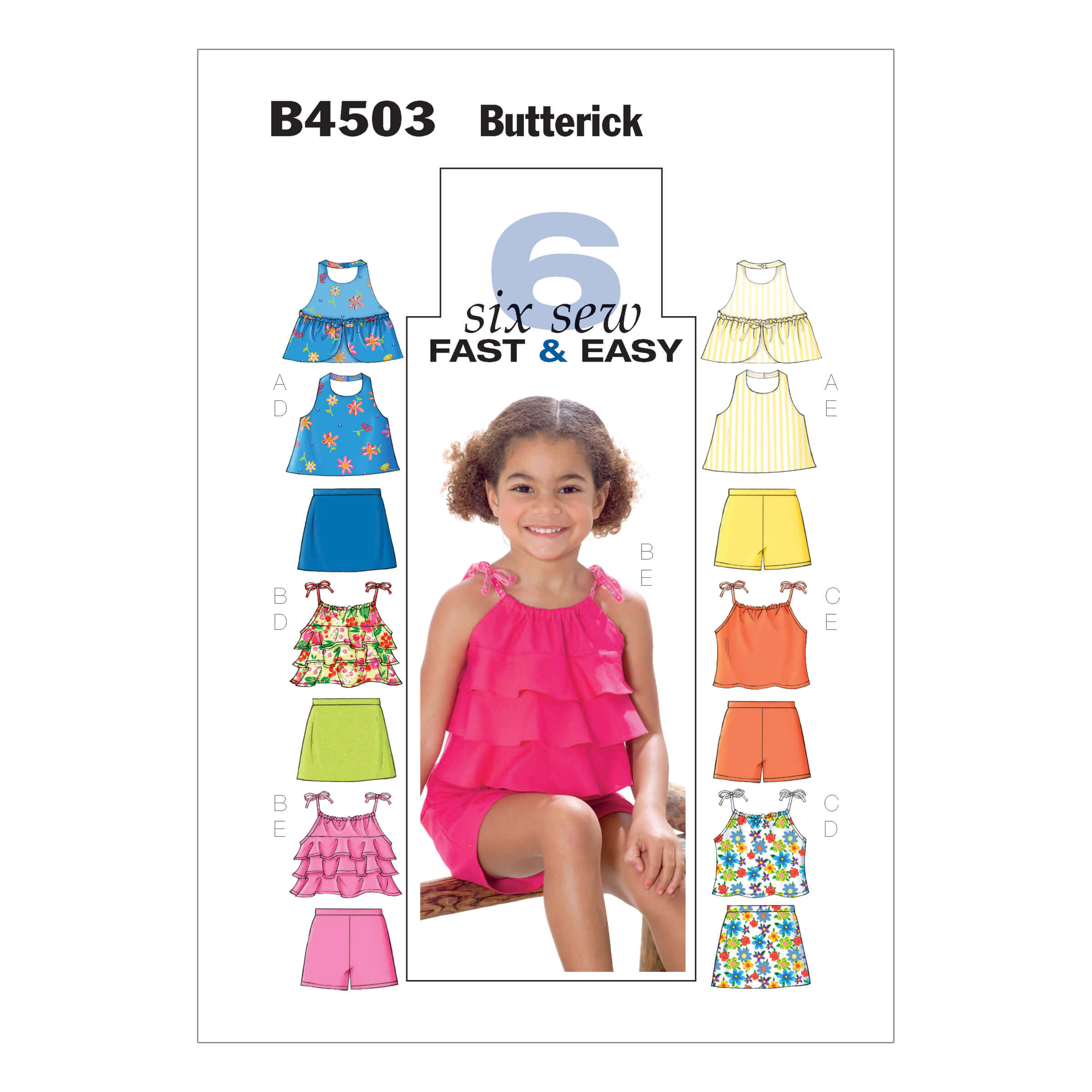 Butterick Sewing Pattern B4503 Children’s/Girls’ Top, Skort and Shorts