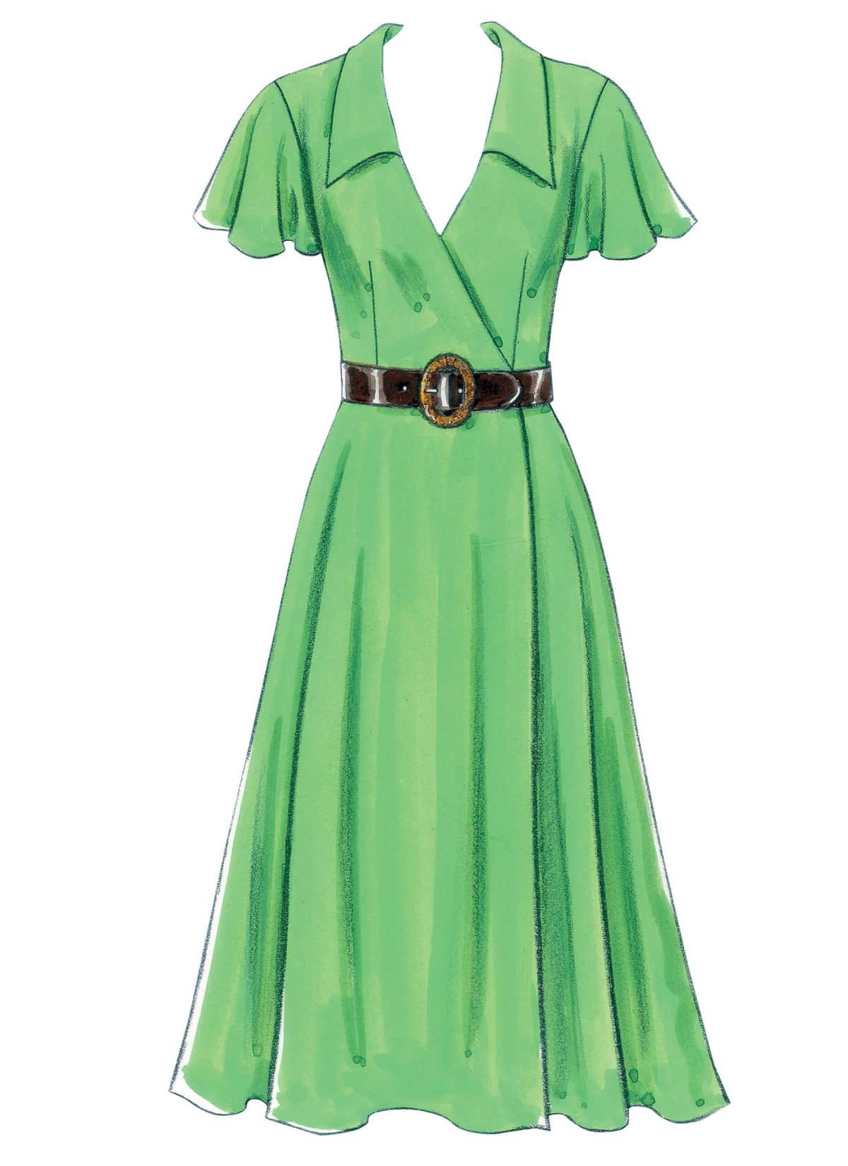 Butterick Sewing Pattern B5030 Misses' Dress, Belt and Sash