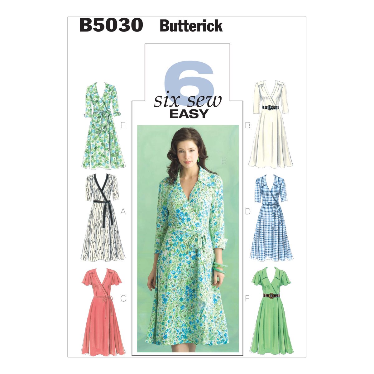 Butterick Sewing Pattern B5030 Misses' Wrap Dress, Belt and Sash