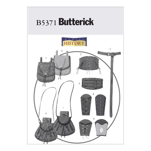 Butterick Sewing Pattern B5371 Misses'/Men's Wrist Bracers, Corset, Belt And Pouches