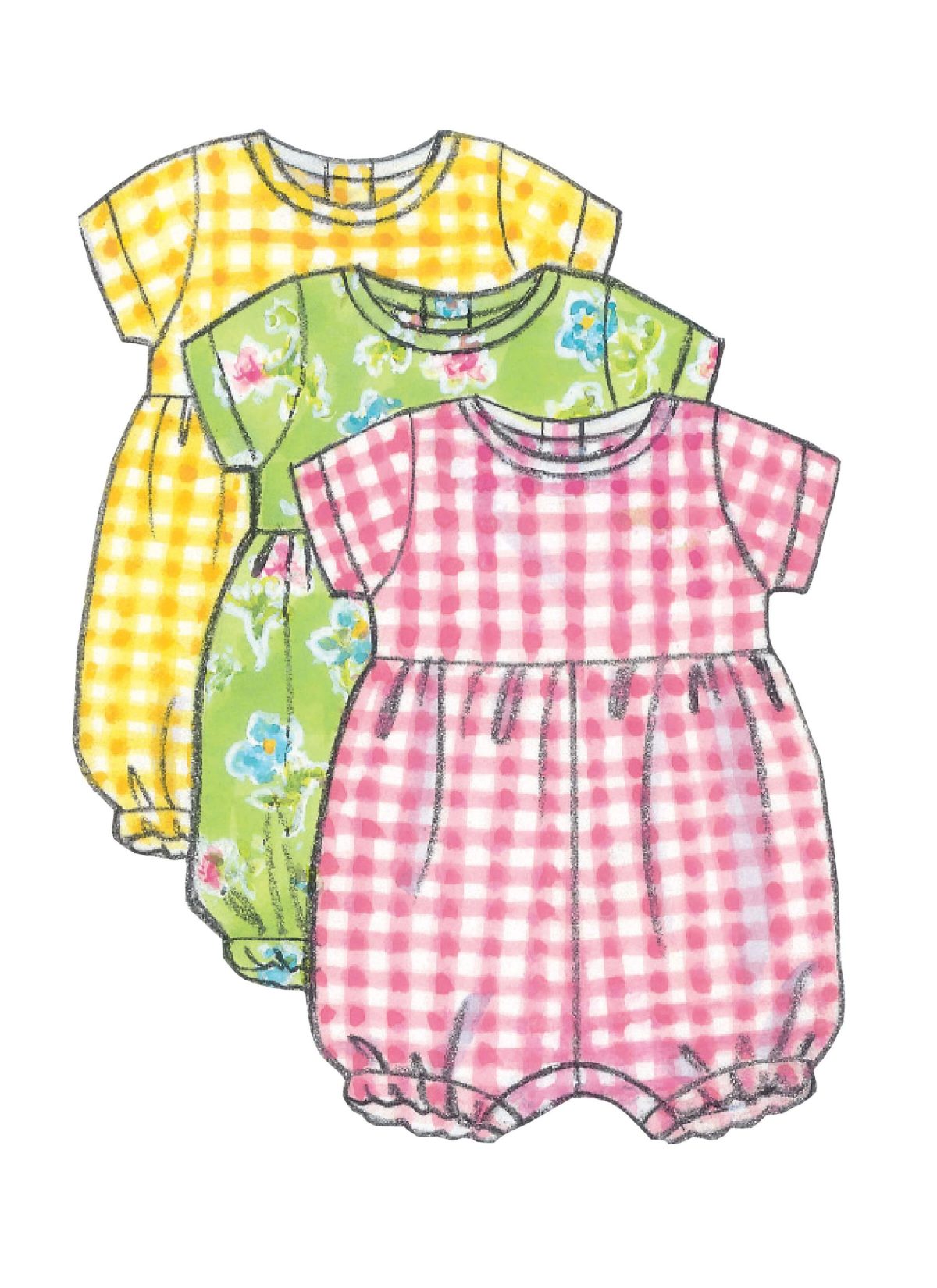Butterick Sewing Pattern B5624 Infants' Dress, Jumper, Romper, Jumpsuit, Panties, Hat and Bag