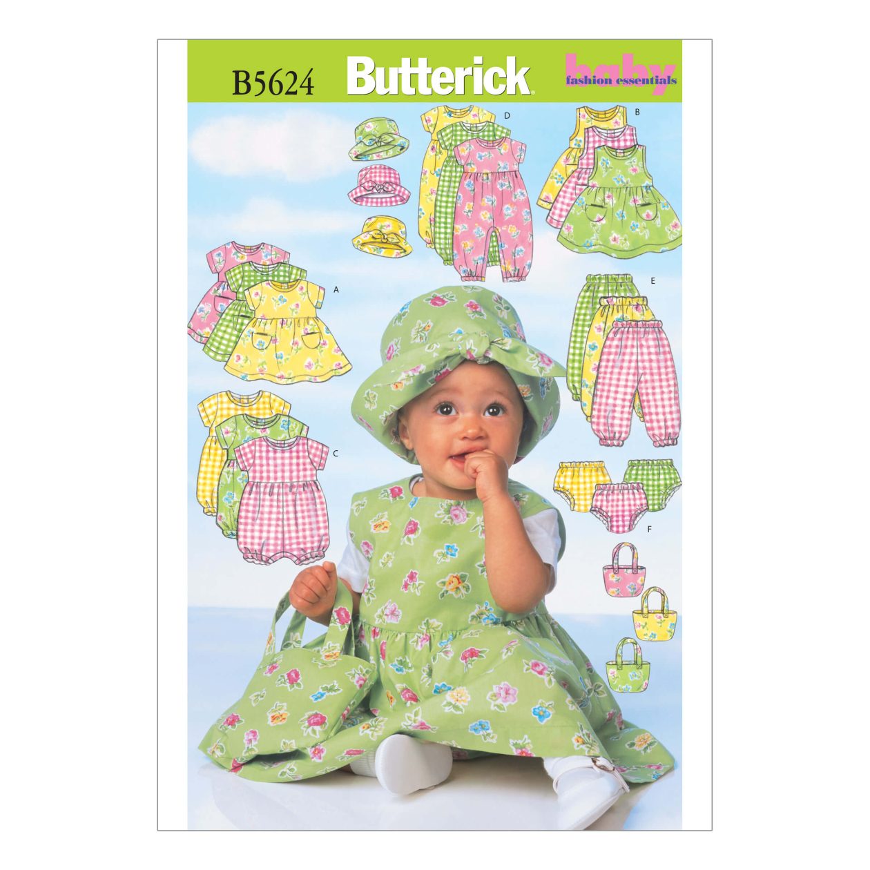 Butterick Sewing Pattern B5624 Infants’ Dress, Jumper, Romper, Jumpsuit ...